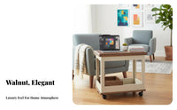 Foldable Top fold-downfoldable Tea Trolley Movable with Lockable casters Side Table Multi-Functional Serving Cart 2-Tier Design for Apartment Dwellers, Homeowners, Adults, Living Room, Small Spaces, Balcony, Kitchen