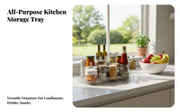 Easy Reach Rotating Seasoning Rack Raised Rim Rotating Seasoning Organizer Large Capacity for Kitchen, Countertop, Bathroom