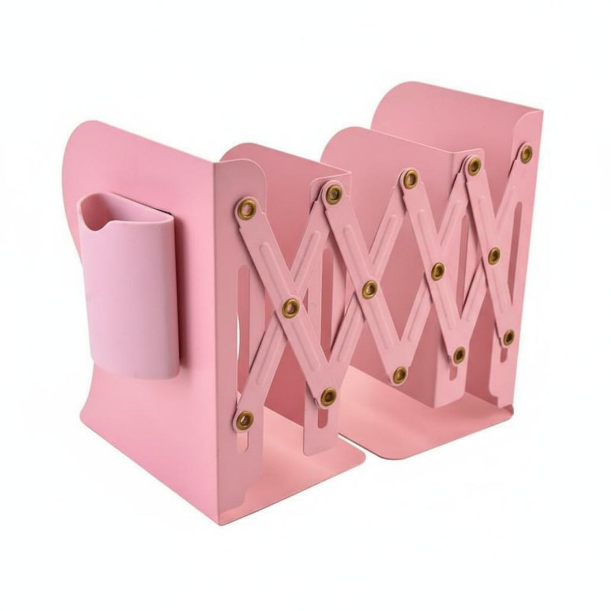 Adjustable Length Expandable Bookend with Pen holder Multifunctional Expandable Bookend Space-Saving Desktop Organizer foldable Design for Students, Children, Office Workers, Study Room, Dorm, Library, Shelves