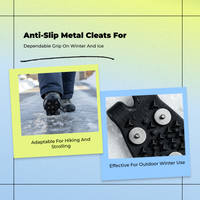 Non-Slip Ice Cleats, Paw Shoe Grips, Anti-Slip, Black