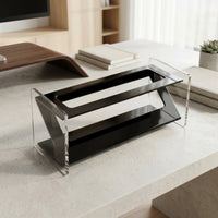 Transparent Controller Control Holder Clear Controller Control Holder with Compartments Slanted Desktop Organizer Open-Top for Coffee Table, Office