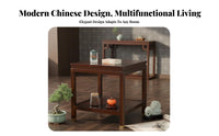 Minimalist Design dual-level Square Table Multi-Functional 2-Tier Square Table adaptable Corner Stand Space-Saving for Apartment Dwellers, Interior Decorators, Living Room, Bedroom, Small Spaces, Office