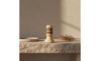 2 Pieces Textured Woven Band Rope Wrapped Candle Holder Elegant Wabi-Sabi Candle Holder Vintage Candlestick Handmade for Sales Office, Homestay, Hotel