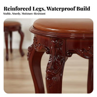 Vintage Design Carved Leg Vanity Seat Multi-Functional Carved Leg Padded Stool Anti-Slip Feet Music Bench Rounded Corners for Piano Players, Musicians, Homeowners, Dressing Room, Bedroom, Home, Entryway