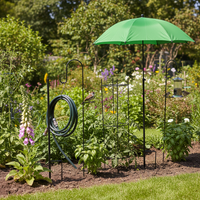 Outdoor Garden Plant Sunshade Umbrella with Shepherd Hook Ground Stake, Waterproof UV Protection Windproof