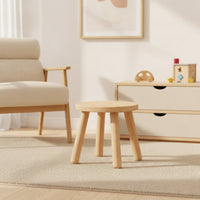 Wooden Stool Stable Low Stool Compact Footstool for Bedroom
