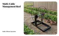 Hand Crank Hose Reel Stand Detachable Design Freestanding Irrigation Hose Winder Adjustable Width Heavy Duty Drip Tape Reel for Farmers, Farm, Orchard