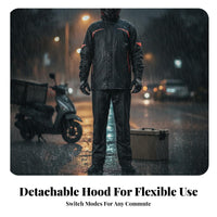 Motorcycle Rain Suit Rain Jacket and Pants Set Taped Seams Waterproof Riding Suit for Commuting