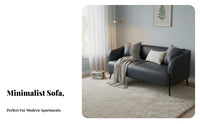 Space-Saving space-efficient Two-Seater Sofa Minimalist Design Loveseat durable Wood Legs Couch for Apartment Dwellers, Shop Owners, duos, Small Spaces, Living Room, Bedroom, Reception Area