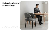 New Chinese aesthetic Upholstered rearrest Chair Light Luxury Curved rear Side Chair Minimalist Design Dining Room Seating for Homeowners, Restaurant Owners, Hotel Managers, Kitchen, Study, Home Office