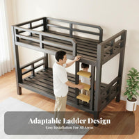 Metal Bunk Bed Frame Space Saving Metal Bunk Bed Stable Structure for Students, Teenagers, Dormitory, Dorm Room, Small Apartment