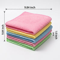 Highly Absorbent Microfibre Cloth and Cleaning Cloths, Quick-Drying Cleaning Cloths for Dishes, Textured 25x25cm Size, Random Solid Colors