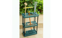 3 Tier Garden Tool Rack Heavy-Duty Garden Tool Organizer Freestanding Space-Saving for Gardeners, Homeowners, Shed, Garage, Utility Room, Balcony
