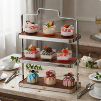 Three-Tier Dessert Stand Modern Design Tiered Serving Tray Multi-Functional Tableware