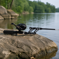 Carbon Fiber Fishing Rod and Reel Combo, Retractable 76cm Spinning Combo, Heavy Action Freshwater Travel Fishing Rod, 3 Sections 46cm Collapsed