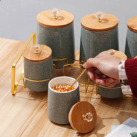 Ceramic Storage Jar Humidity-resistantProof Sealed Storage Jar Modern Design for Countertop