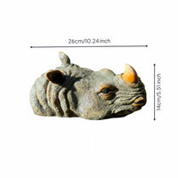 Waterproof Floating Rhino Statue Long-Lasting Outdoor Decoration Small for Aquarium