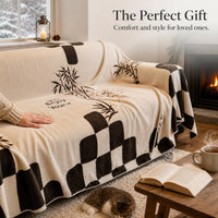 Winter Warm Sofa Cover Blanket for Single Chaise Lounge, Full Coverage Velvet Feel Sofa Throw