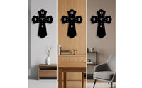 Modern Cross-Shaped Wall Clock Battery Operated Cross Wall Clock Compact Timepiece Lightweight for Living Room, Bedroom