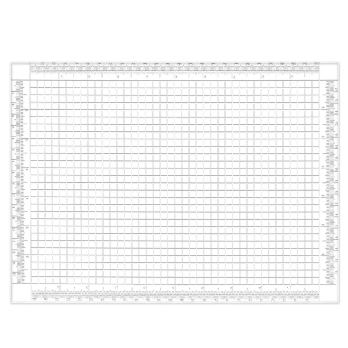 Craft Mat for Stencil Stamp Multipurpose clear Ruler Mat Inch, Metric, and Angled Markings Art Supply for Desk