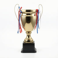 Trophy Cup Metal Trophy Cup with Ribbon Classic Polished for Winners, Sports Tournaments, Competitions