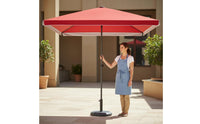 Large Square Patio Umbrella Waterproof Heavy Duty Sun Umbrella Anti-Pinch Square Shape Garden Parasol for Street Vendors, Beach, Courtyard