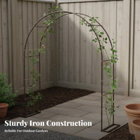 Sturdy and Long-Lasting Wrought Iron Flower Arch Weather Resistant Outdoor Archway Trellis Multi-Scenario Use Metal Garden Arch Heavy Duty for DIY Enthusiasts, Homeowners, Event Planners, Yard, Patio, Party