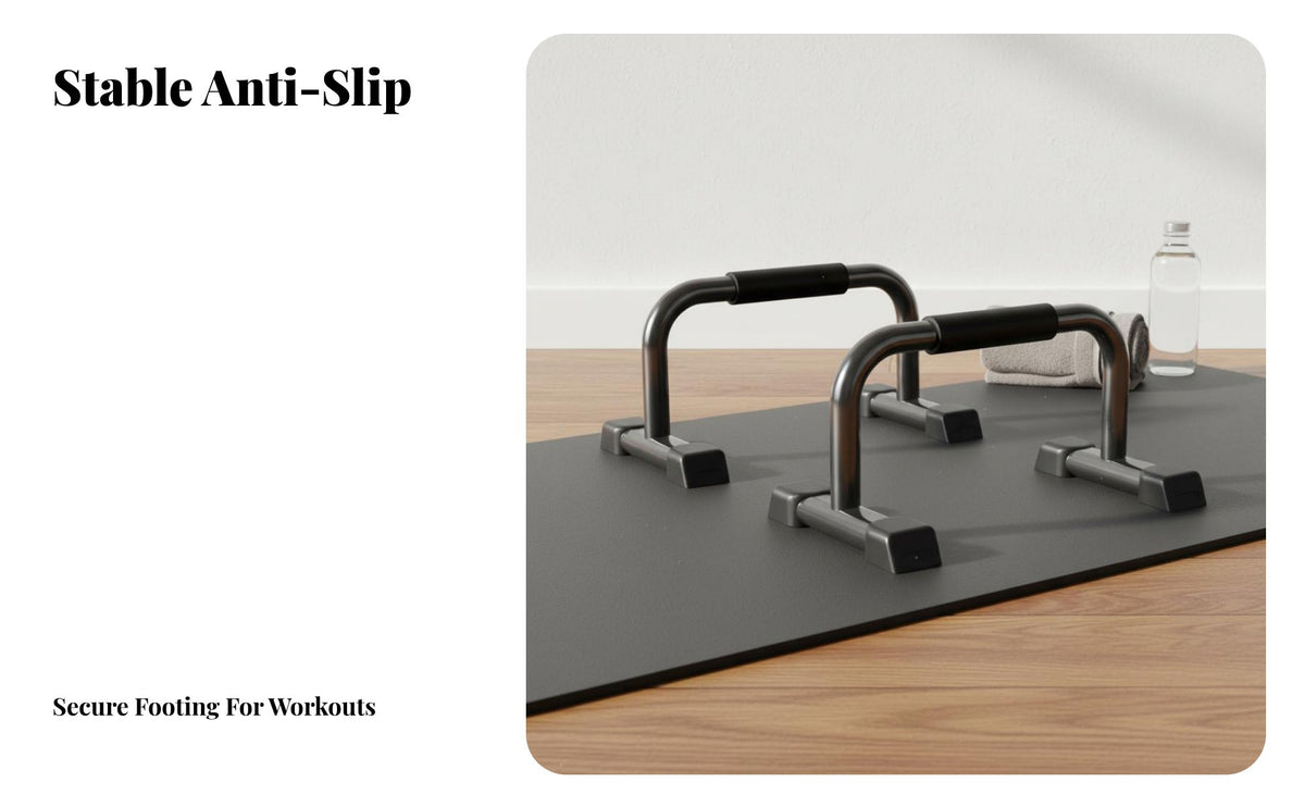 2 Pieces H-Shaped Upper-Body Exercise Stands Sturdy Construction Upper-Body Exercise Handles Steel Parallettes Multi-Functional
