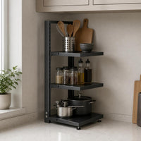Adjustable 3-Tier Pot and Pan Organizer Rack for Kitchen Cabinet and Under-Sink Storage