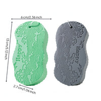 2 Pieces Embossed Body Scrub Sponge Water-Absorbing PVA Scrub Sponge Textured Bath Loofah with Hanging Loop Soft for Shower