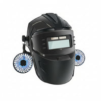 True-Color Metalworking Helmet with Fan Heat-Resistant Auto-Darkening Metalworking Helmet Breathable Safeguarding for Workshop