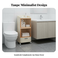 Narrow Rolling Cart Space-Saving Drawer Unit Sturdy Frame for Bathroom, Kitchen
