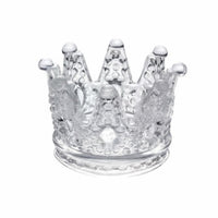 Vintage Design Glass Crown Candle Holder Multi-Functional Crown Shaped Candle Holder Elegant Design for Smokers, Vanity, Bedroom