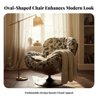 Retro Design & Appearance rotate ovoid Chair Plush Cushioning Indoor Furniture Ergonomic Design accent Seating gentle texture for Readers, Interior Decorators, Homeowners, Living Room, Balcony, Lounge Area, perusing corner