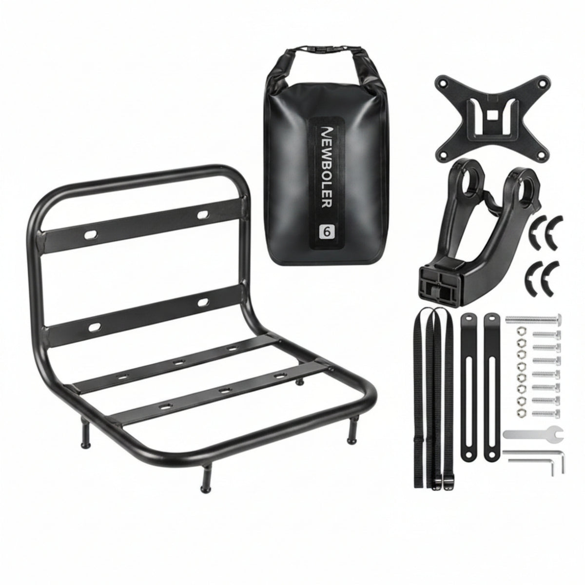 15 Kg Load Front Cargo Rack Black Metal Front Bike Rack Long-Lasting