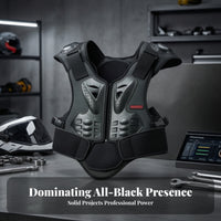 Hard Shell Motorcycle Protector Vest EVA Cushioning Motorcycle Riding Vest Adjustable Straps Chest Back Shoulder Protector Breathable Mesh for Adults, Cycling