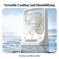Desktop Air Climate Control Unit Cools and Humidifies Misting Desk Fan Quiet USB Powered Cooling Fan for Students, Office Workers, Dormitory, Bedroom