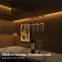 Hanging Vino Glass Rack Easy to Install Stainless Steel Vino Glass Hanger Under Cabinet Stemware Holder Great Gift