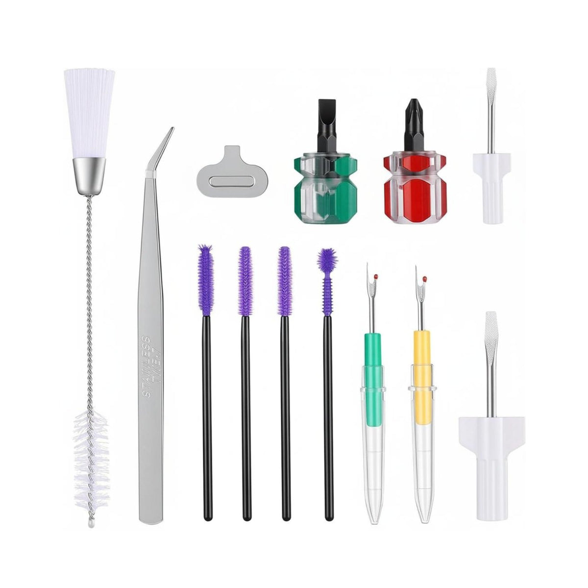 17 Pieces Stitching Apparatus Cleaning Set Multi-Functional Stitching Apparatus Repair Kit Ergonomic Design for Crafters