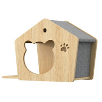 Wall Mounted Cat Furniture Solid Wood Cat Shelves with Transparent Capsule, Perch and Shelves Perches for Large Indoor Kittens Climbing Space Saving