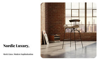 Nordic Aesthetic Saddle-Seat Stool Industrial Design Saddle Seat Bar Stool With Backrest Countertopstool Minimalist Aesthetic for Homeowners, Families, Business Owners, Restaurant, Kitchen, Dining Area, Home Office