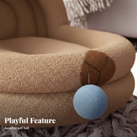 Bear Shape Furry Retreat Four-Season Use Bear Shaped Cat Bed Soft and Comfortable Semi-Enclosed Soft Pet House for Small Dog Owners