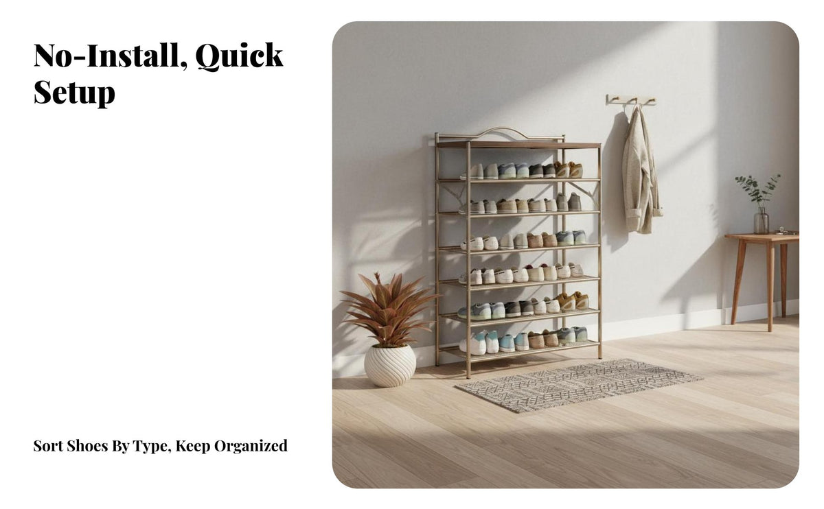 Foldable Shoe Rack Installation Multi-Tier Shoe Shelf Easy Assembly for Students, Homeowners, Dorm Room, Small Areas, Apartment