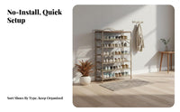 Foldable Shoe Rack Installation Multi-Tier Shoe Shelf Easy Assembly for Students, Homeowners, Dorm Room, Small Areas, Apartment