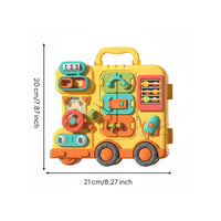 Pretend Play Toddler Busy Board Educational Fun LED Light up Busy Board Multi-Functional Life Skills Learning Toy Safe Materials for Toddlers, Preschoolers, Car Rides