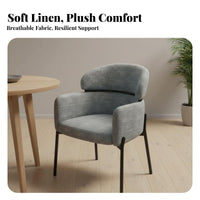 Minimalist Design Curved Back Armchair Versatile Use Home Furniture Soft Cushioning Accent Chair Sturdy Construction for Homeowners, Adults, Readers, Dining Room, Bedroom, Lounge, Reading Nook