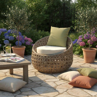 Patio Rattan Sofa Set, Metal Frame, Thick Cushions, Outdoor Lounge, Creative Combination