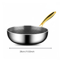 stainless steel Frying Pan Multi-Cooktop Compatible Skillet Flat Bottom Wok Professional Cookware for Kitchen