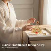 Traditional Chinese Attire Hair Accessory Set Elegant Design Traditional Chinese Attire Hairpin Set Crane Hair Crown Versatile