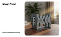 Foldable Expandable Bookend Space-Saving Desktop Organizer Adjustable Book Holder Multi-Compartment for Students, educators, Readers, book rack, Desk, School, Study Room